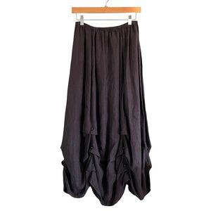 Uru Hand Dyed Silk Draped Hem Skirt